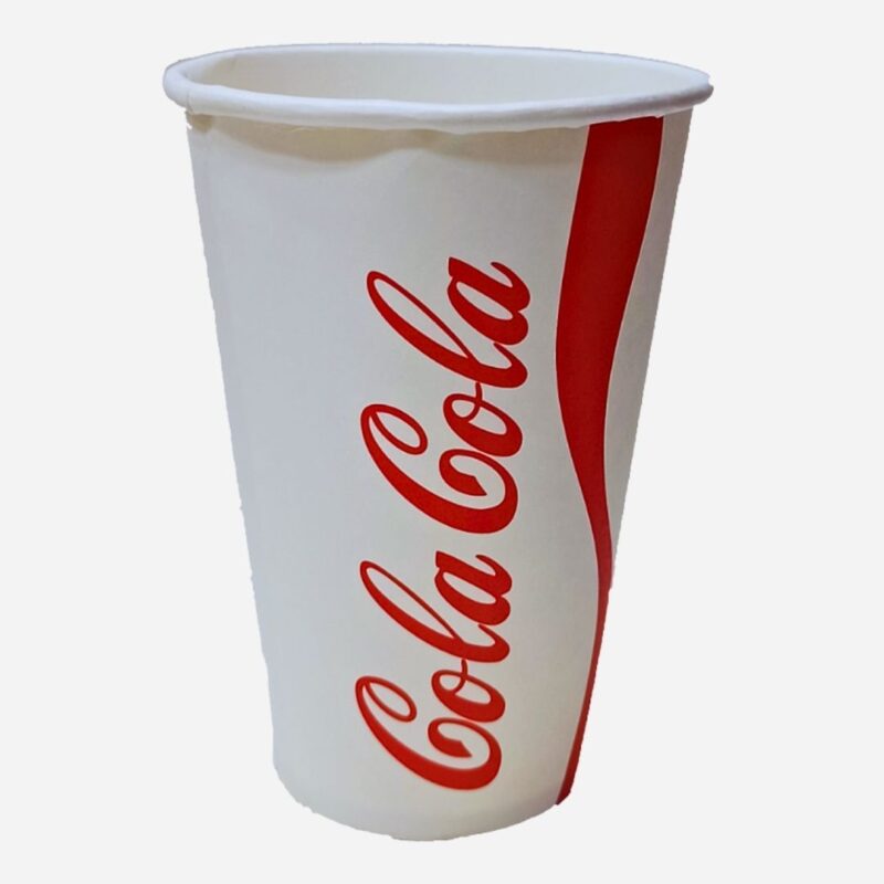Issiq va sovuq ichimliklar uchun bir marta ishlatiladigan qog'oz stakanlar Coca Cola, 300 ml, 25 dona.